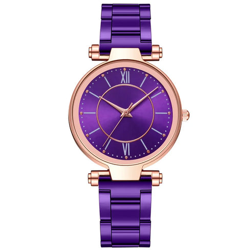 Luxury Rose Gold Stainless Steel Quartz Watch for Women