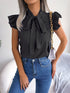 Women's Ruffle Short Sleeve Chiffon Blouse