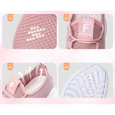 Women's Breathable Platform Lace-Up Sneakers