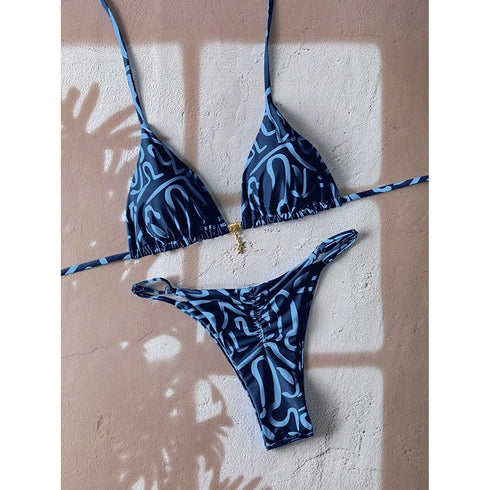Leopard Print Push Up Bikini Set for Women