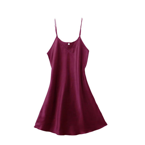 Women's Silk Satin V-Neck Nightdress