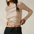Women’s Sequined Long Sleeve Crop Top