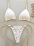 White Lace-Up Bikini Set for Women