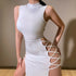 Elegant Black Sleeveless Bandage Sexy Dress For Women