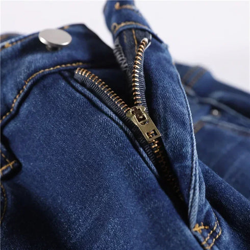 High Waist Thermal Denim Jeans for Women