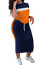 Summer Women's Striped Half Skirt Set