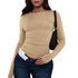 Womens Long Sleeve Bodycon Crop Top - Solid Colours