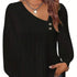 Plus Size Long Sleeve Button-Up Shirt with Skew Collar
