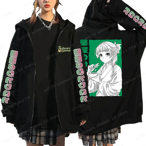 The Apothecary Diaries Print Zipper Hoodie