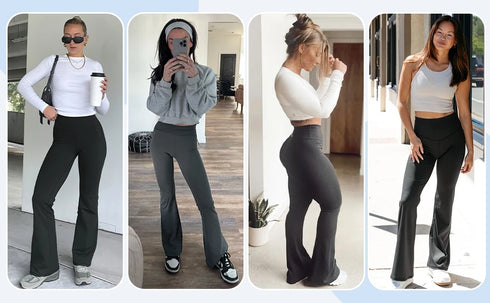 Women's High Waisted Flared Yoga Pants with Pockets