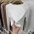 Slim Fit O-Neck Long Sleeve Top for Women