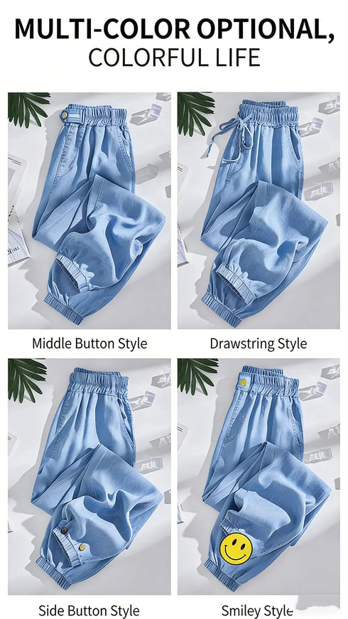 Plus Size Loose Fit Denim Yoga Pants