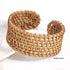 ALLYES Boho Wood Bamboo Rattan Weave Bracelet for Women