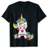 Whimsical Unicorn Weightlifting T-Shirts for Women | Trendy Fitness Graphic Tees for Summer Workouts