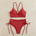 Cikini V-Neck Lace-Up Bikini Set for Women