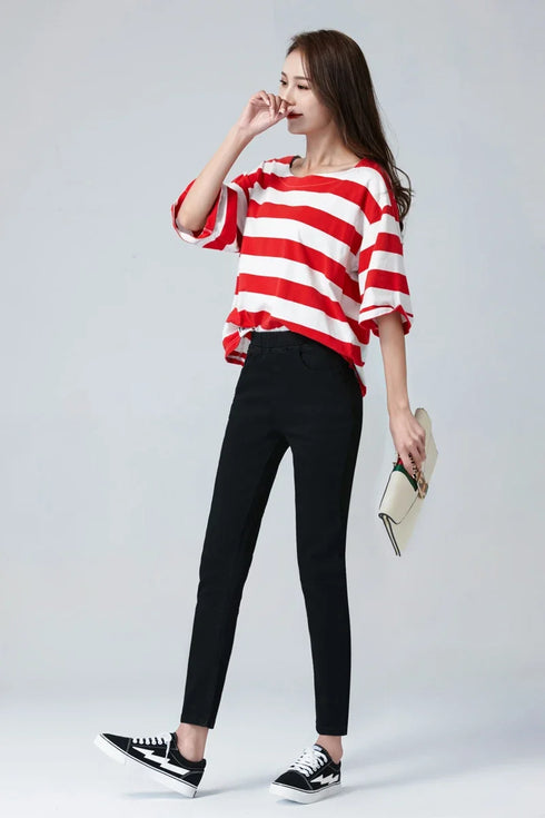 Stylish Women's High Waist Skinny Jeans in Plus Sizes