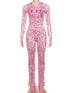 Casual Leopard Print Zip-Up Top and Trousers Set