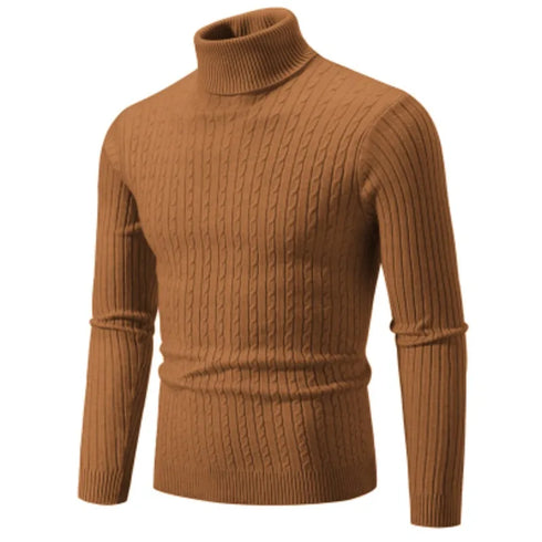 Men's High Neck Casual Knitted Pullover Sweater
