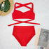 High Waist Halter Bikini Set in Red