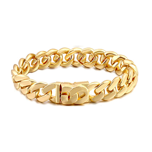 Iced Out Crystal Heart Tennis Miami Cuban Link Chain Bracelet