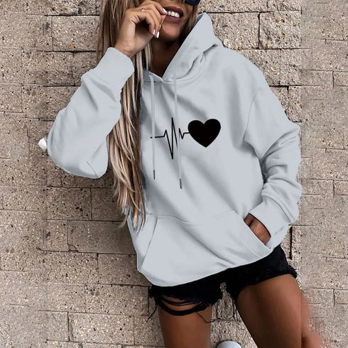 Women's Fun Print Long Sleeve Hoodie Pullover