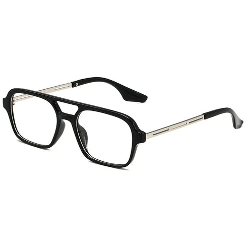Retro Double Bridge Pilot Sunglasses with Pink Gradient