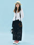 Imakokoni Autumn Loose Cotton T-Shirt with Lace Collar