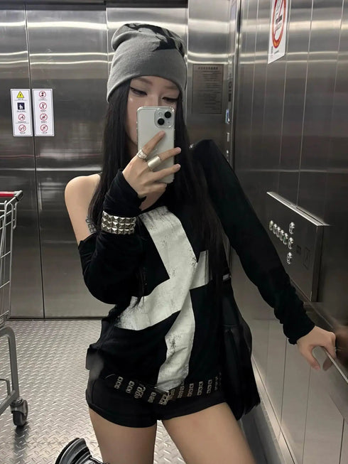 Seeslim Graphic Print Long Sleeve T-Shirt for Women