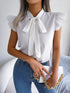 Women's Ruffle Short Sleeve Chiffon Blouse