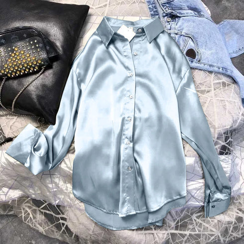 Autumn Casual Women's Satin Blouse