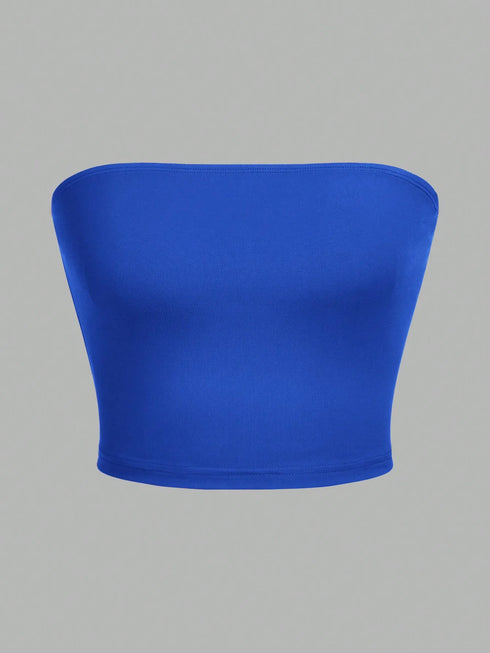 3-Piece Women's Strapless Sleeveless Crop Top Set