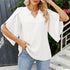 Women's Chiffon V-Neck Blouse with Petal Sleeves
