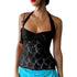 Halter Lace See-Through Crop Top for Women