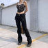Black Punk Y2K Grunge Bootcut Pants for Women