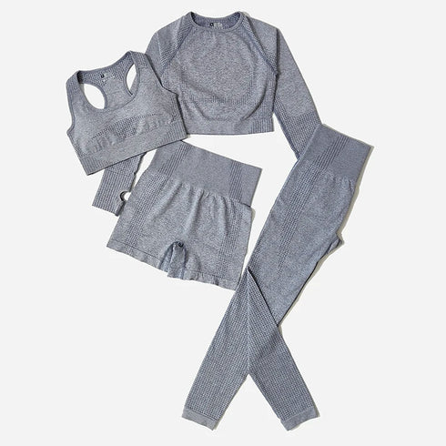 WAREBALL Women's Yoga Set - Long Sleeve Crop Top & Leggings