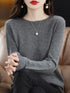 Women's 100% Merino Wool O-Neck Pullover Sweater