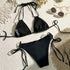 Floral Bandeau Thong Bikini Set for Women