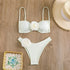Floral Bandeau Thong Bikini Set for Women