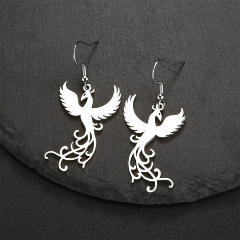 Phoenix Fire Bird Dangle Earrings for Women