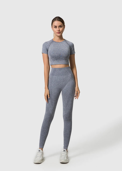 WAREBALL Women's Yoga Set - Long Sleeve Crop Top & Leggings