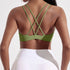 Solid Colour Cross Back Sport Bra for Women