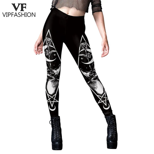 Gothic Steampunk Print Leggings for Women