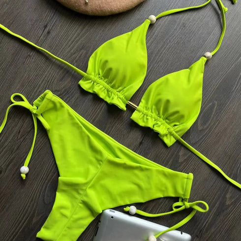 Triangle Halter Bikini Set for Women