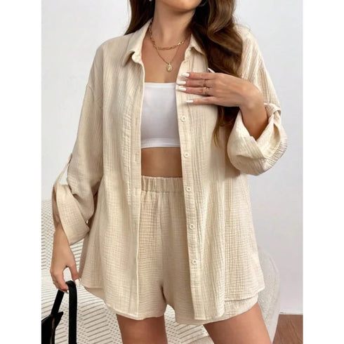 Elegant Summer Loose Short Pants Set for Women