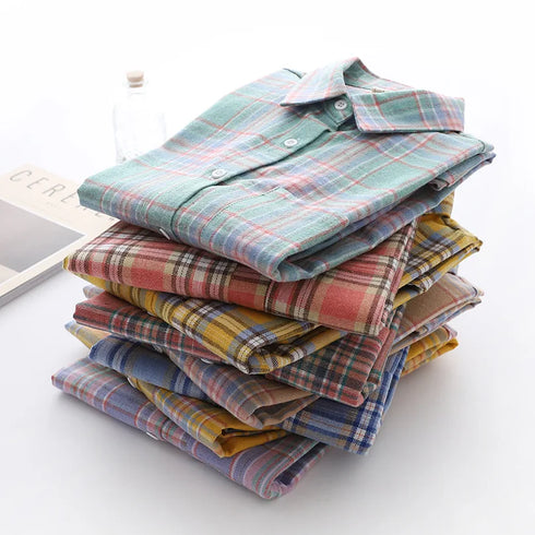 Casual Women's Flannel Plaid Shirt - Autumn Collection