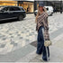 Casual Plaid V-Neck Blouse for Women