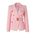 Classic Double Breasted Women's Blazer with Belt