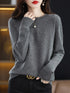 100% Merino Wool O-Neck Sweater for Women