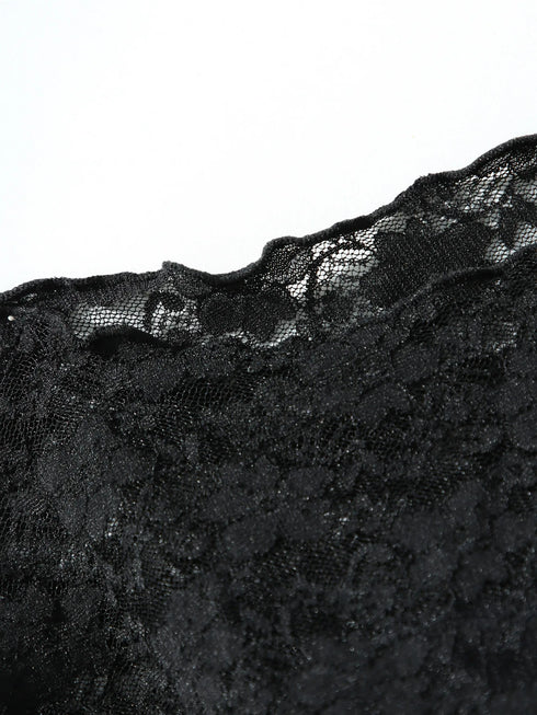 Floral Embroidery Sheer Long Sleeve Crop Top