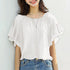 ZANZEA Women Chiffon Blouse Korean Casual Ruffle Short Sleeve Tops Shirt Elegant Ruffle Hem Blusas 2024 Summer Fashion Tunics